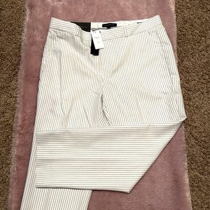 NWT Banana Republic white with black pinstripe pants. Size 12. Straight leg.